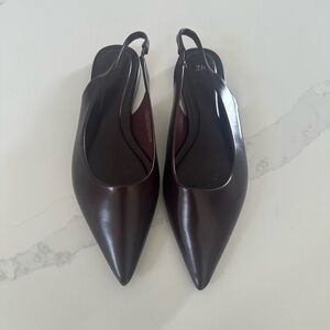 H&M Brown Flats Slingback Classic Pointed-Toe